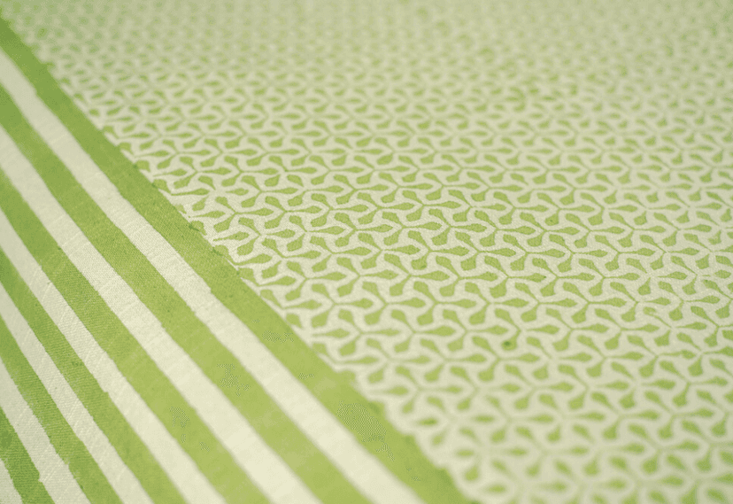Prakruti Green Blockprinted Single Bed Cover view 6