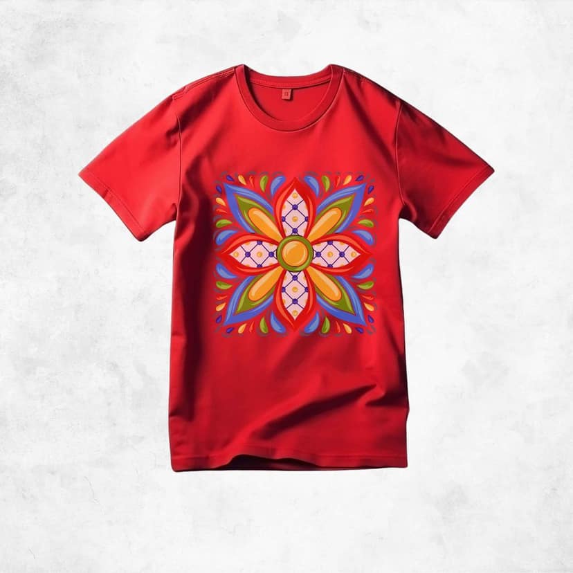 Trishoolin Vibrant Mandala Bloom Theme T-Shirt | Design 30110MB | Cotton Regular Fit | Crew Neck / Round Neck Half Sleeve | Pack of 1 view 2