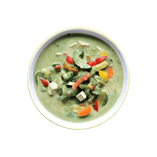 Veg In Green Thai Curry With Rice