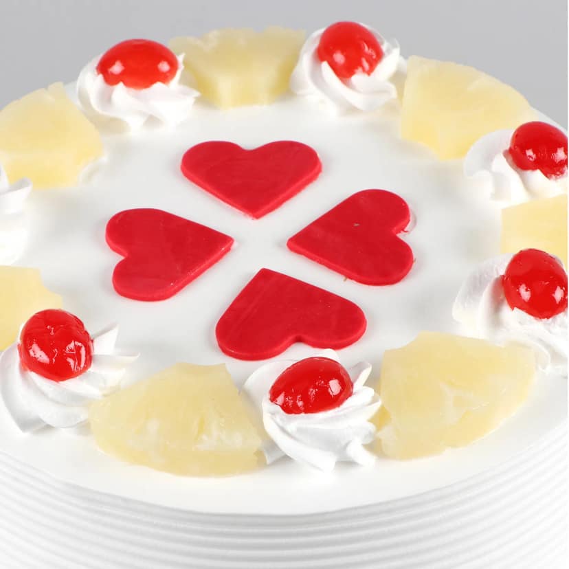 Pineapple With Hearts Cake Half Kg view 4