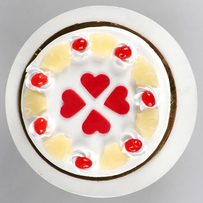 Pineapple With Hearts Cake Half Kg view 5