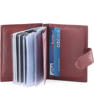 Hide&Sleek RFID Protected Genuine Soft Leather 20 Card Holder Wallet