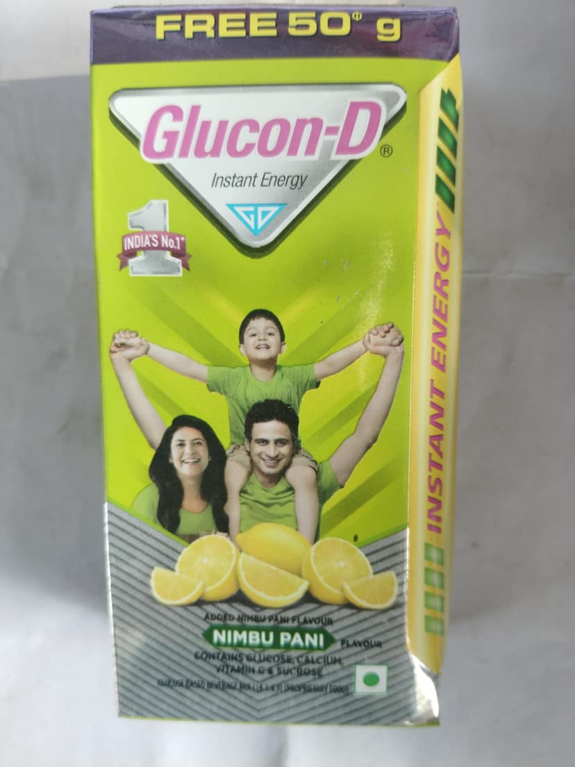 Glucon-d Instant energy nimbu Pani flavour Contains glucose, calcium & vitamin c