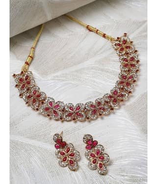 Sukkhi Red Alloy Necklace Set ( Pack of 1 )