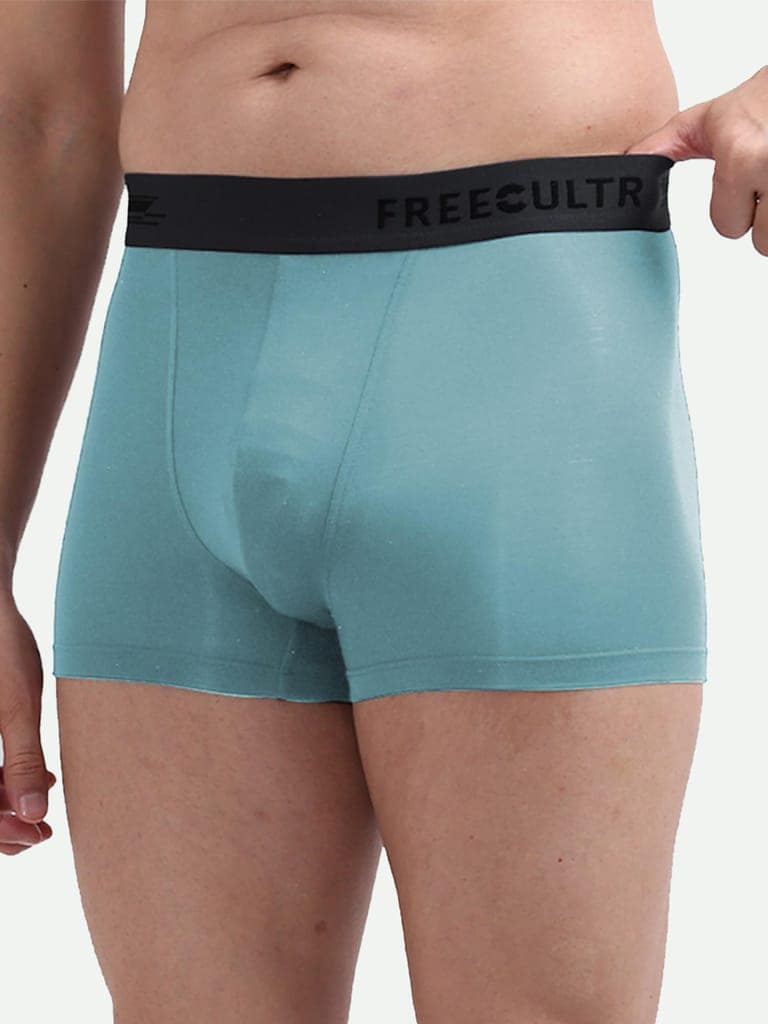 FREECULTR Men's Underwear Anti Bacterial Micromodal Airsoft Trunk - Non Itch No Chaffing Sweat Proof - Pack of 1-Martini Blue view 5