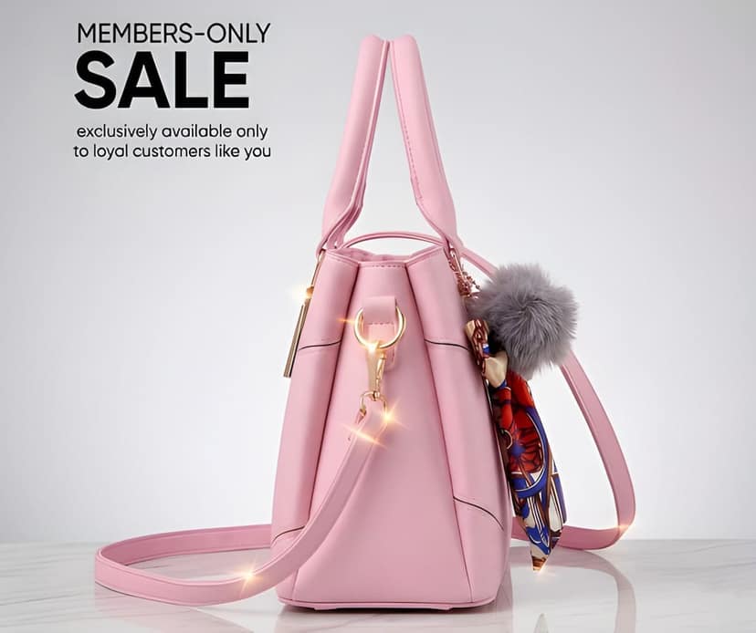 Women's Premium PU Leather Tote Handbag with Sling Strap, Scarf & Pom Pom Charm | Elegant Shoulder Bag for Office, College & Daily Use (Heavy Quality) view 3