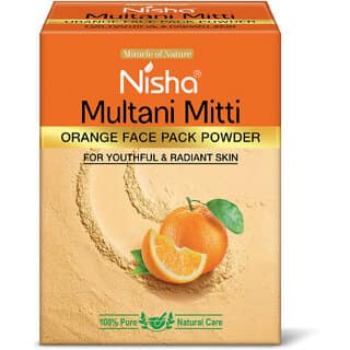 Nisha Orange Multani Mitti For Face (100g , Pack OF 3) | Natural Oil Control, Acne & Tan Removal