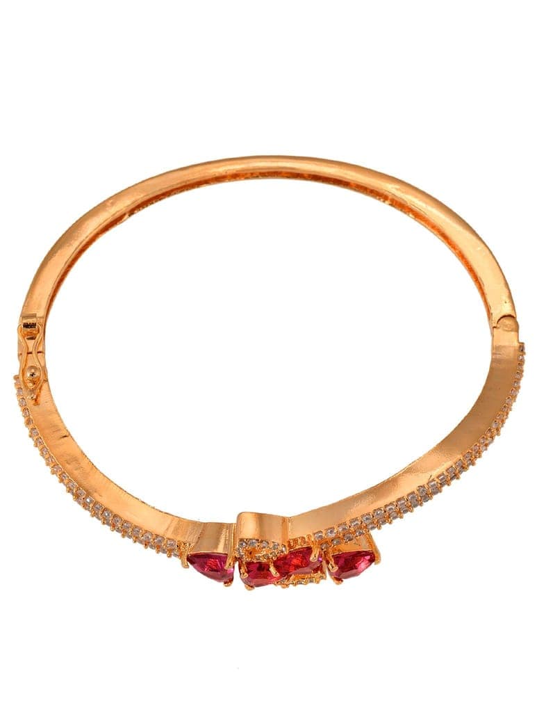 Gold plated Ruby AD studded handcrafted Bracelet for Women & Girls view 5