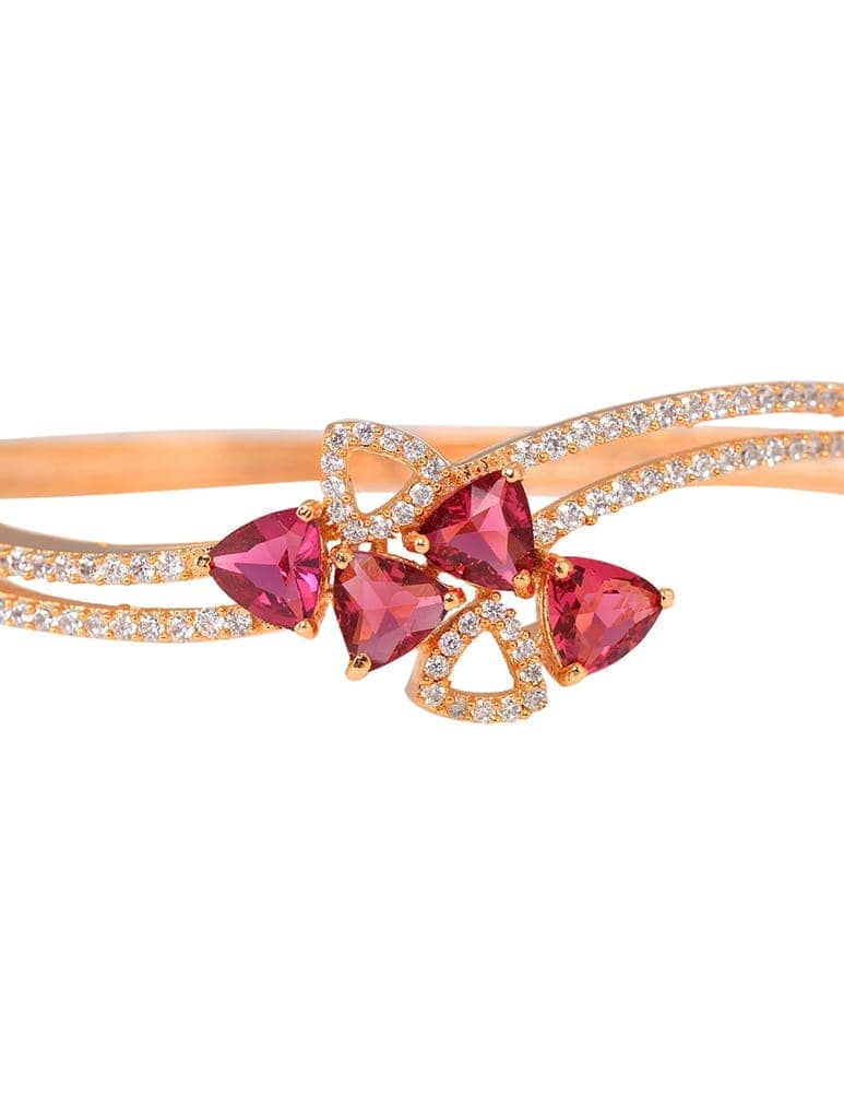 Gold plated Ruby AD studded handcrafted Bracelet for Women & Girls view 6