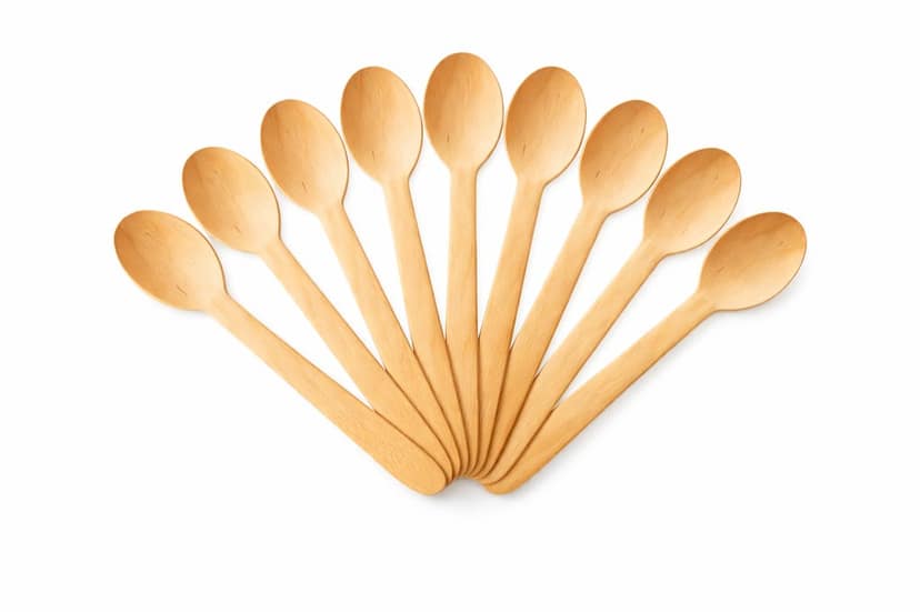 Disposable Wooden Spoons 100 Pack 6 Inch