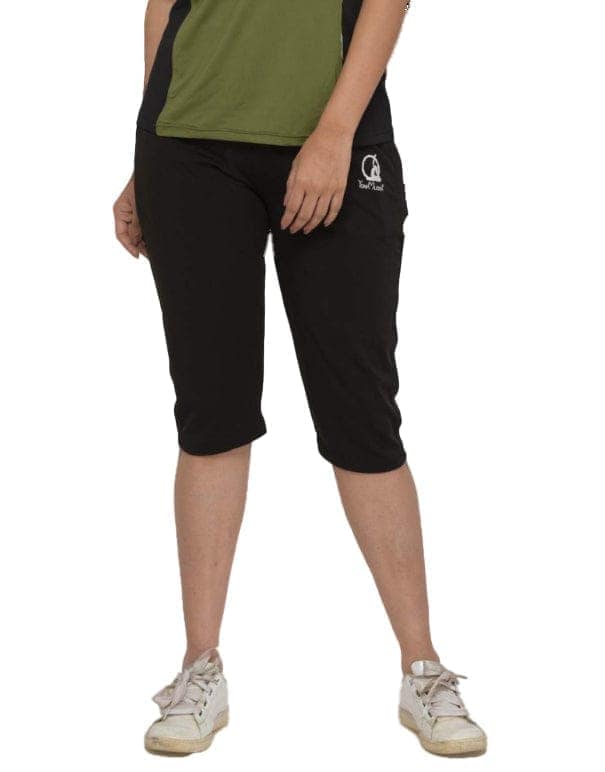 Yoni Mudra Women's High-Waist Comfort Fit Capris – Premium Polyester Lycra Fabric view 7