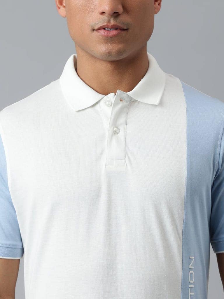Men Cream Regular Fit Polo Neck T-Shirt view 7