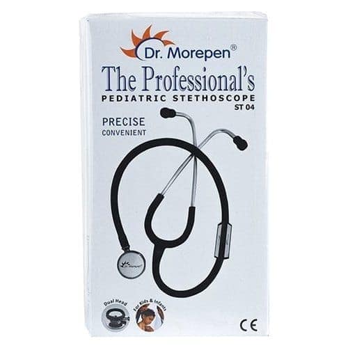 Dr Morepen ST 04 Pediatric Stethoscope (Black)