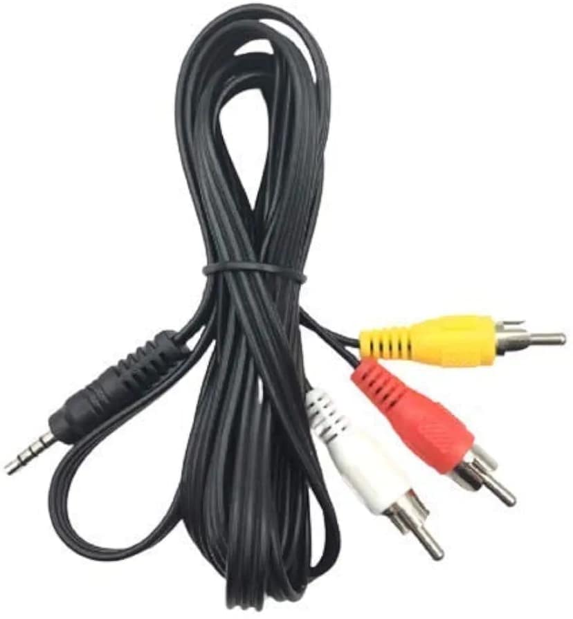 TV-out Cable 3.5Mm Aux Jack To 3 RCA Male Cable Audio Video Male (Black, For DVD, 1.5 m) view 2