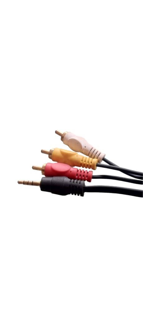 TV-out Cable 3.5Mm Aux Jack To 3 RCA Male Cable Audio Video Male (Black, For DVD, 1.5 m) view 3