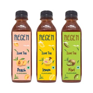 REGEN Ice Tea Peach, Lemon & Kiwi, 300 mi Each - Pack of 3