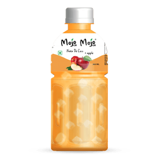 Mojo Mojo Apple Juice With Nata De Coco, 300 ml - Pack of 12