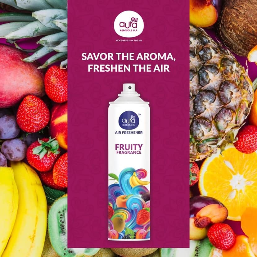 Aura Aerosols Air Freshener 300ml (Pack of 2) - Oudh & Midnight view 3