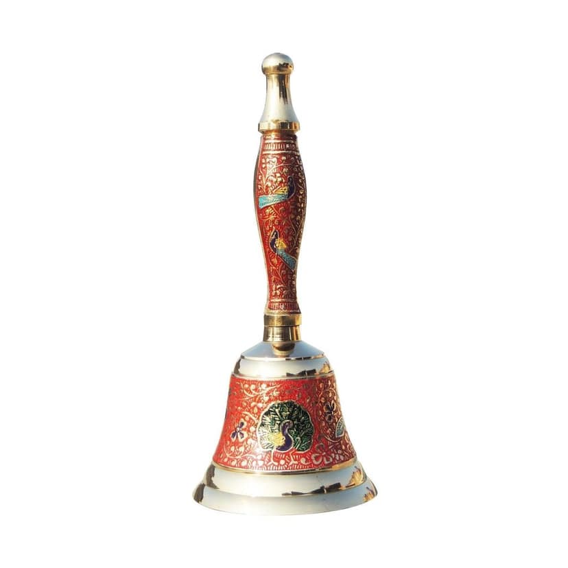 Brass Hand Bell No. 3 Red Colour, Height : 8.2 Inch (ZMAS168 C) view 2
