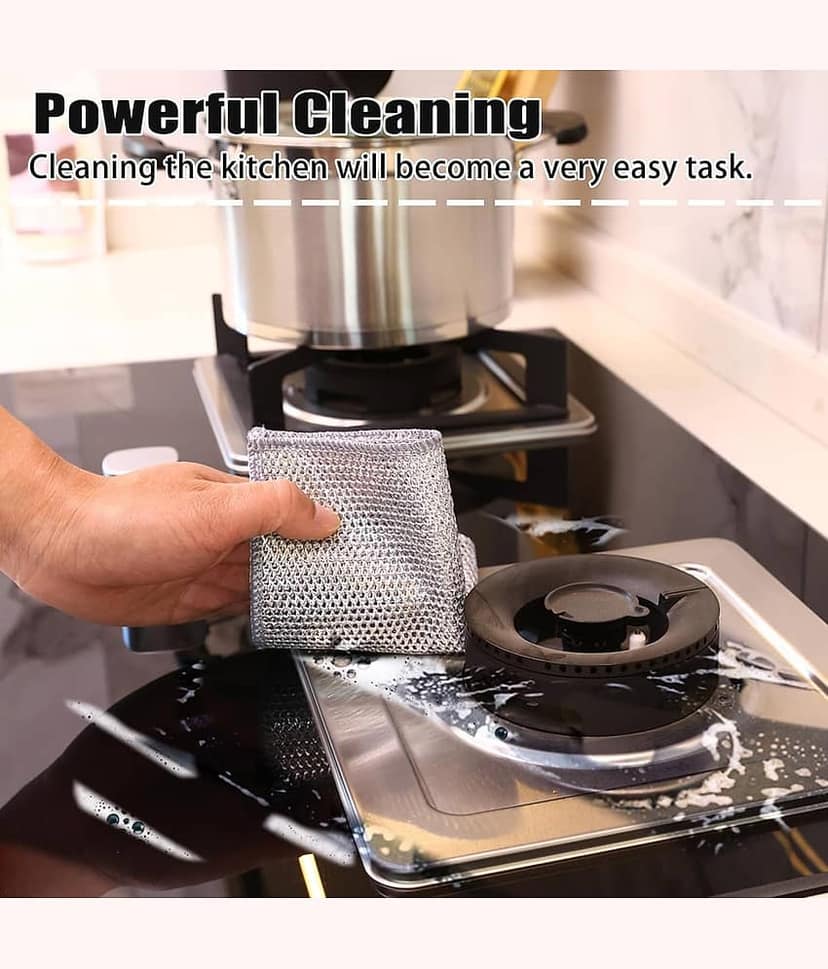 DHSMART Double Layered Wire Rags All Purpose Cleaner Block Multifunctional Non Scratch Dish Wash Cloth 1 no.s Pack of 10 view 5