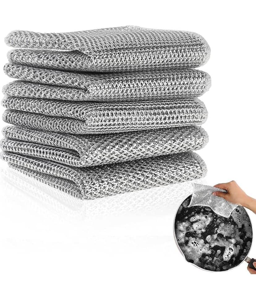 DHSMART Double Layered Wire Rags All Purpose Cleaner Block Multifunctional Non Scratch Dish Wash Cloth 1 no.s Pack of 10 view 7