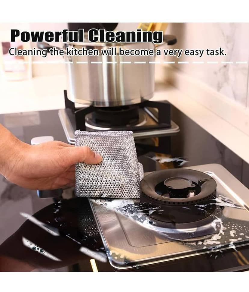 DHSMART Double Layered Wire Rags All Purpose Cleaner Block Multifunctional Non Scratch Dish Wash Cloth 1 no.s Pack of 10 view 8