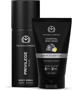 The Man Company Charcoal Face Wash 100ml with Long-Lasting Bold Deodorant 150ml | Combo for Men