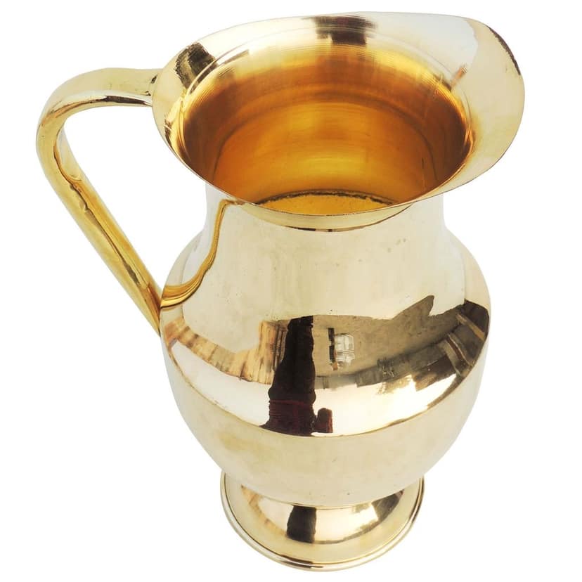 Pure Brass Water Jug ? 1.4 Liter | Traditional Kitchen Pitcher, Height : 9 Inch (ZMAS504 C) view 3