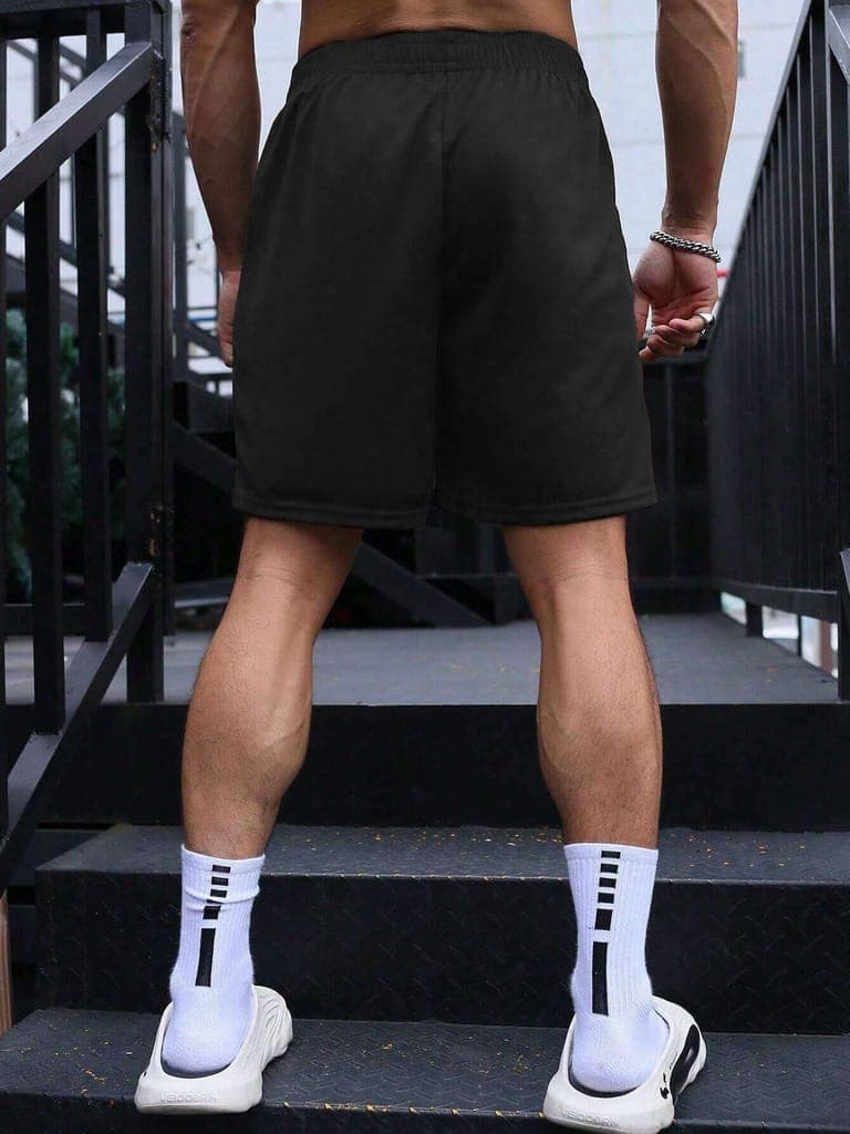 SCOTT FINCHER Men's Casual Shorts with Cute Bear Graphic, Drawstring Waist, and Side Pockets : AA(SRT)BLACK_273 view 3