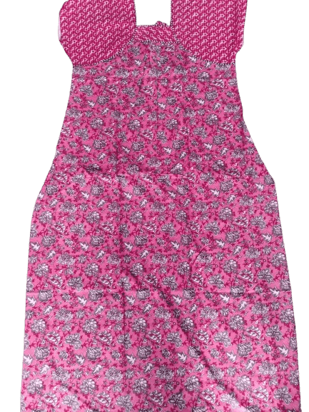 Women's Cotton Maxi Nightgown, Pink Floral Print, Size L view 2