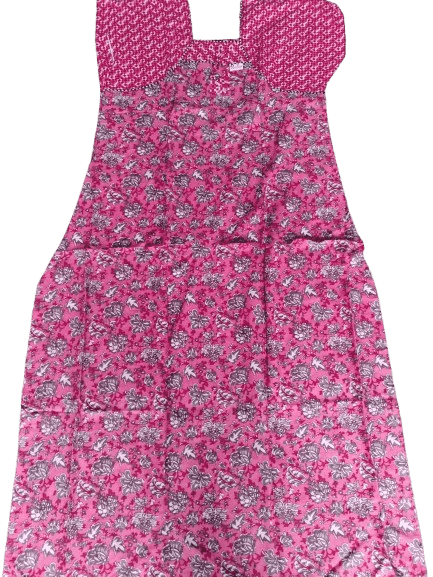 Women's Cotton Maxi Nightgown, Pink Floral Print, Size L view 3