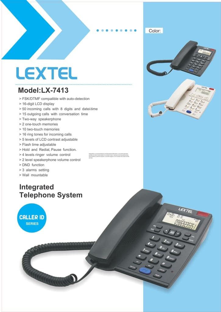 Lextel LX-7413 Landline Corded Caller ID Speaker Phone view 3