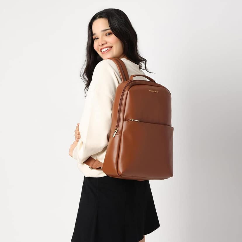 Textured Backpack | Textured Faux-Leather | Women’S Laptop Backpack | Stylish Everyday Essential view 2