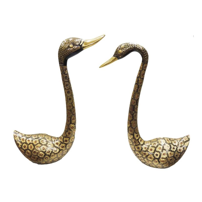 Brass Showpiece Duck Pair Statue (ANMAS138 G) view 2