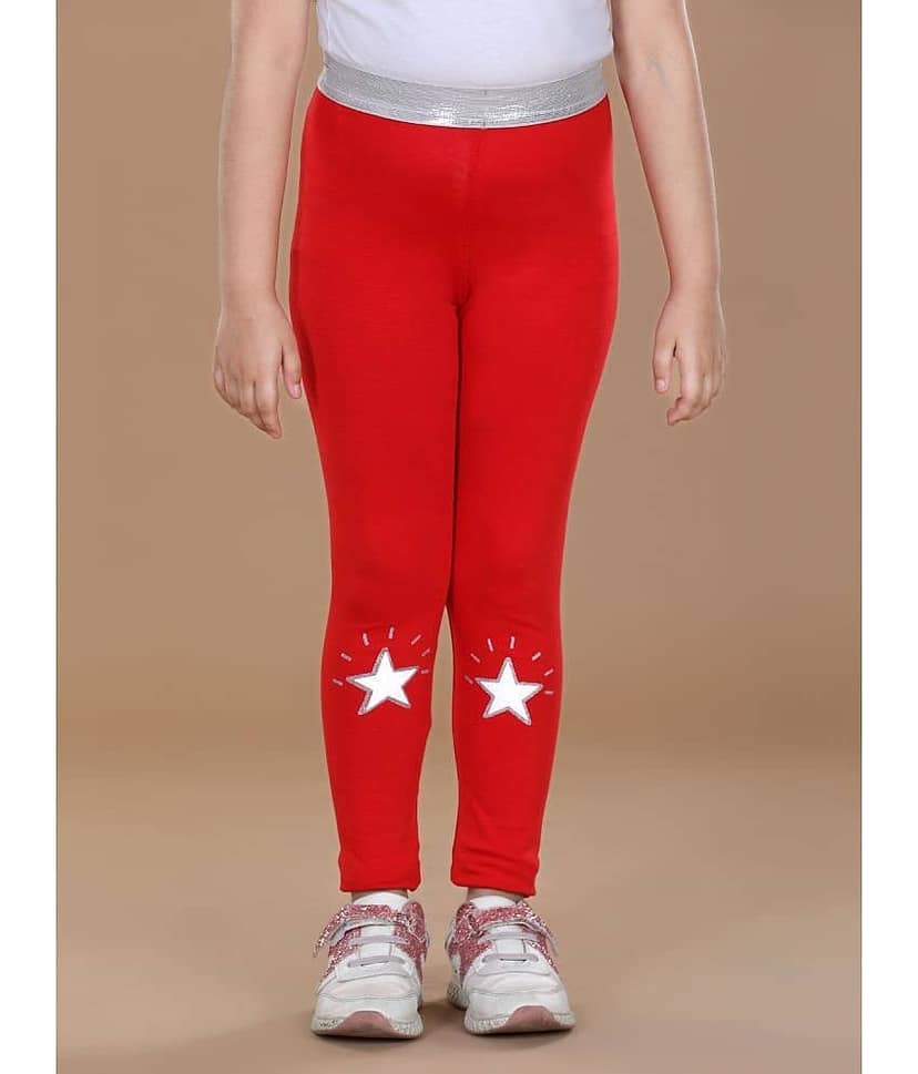 StyleStone Pack of 1 Girls Lycra Leggings ( Red )