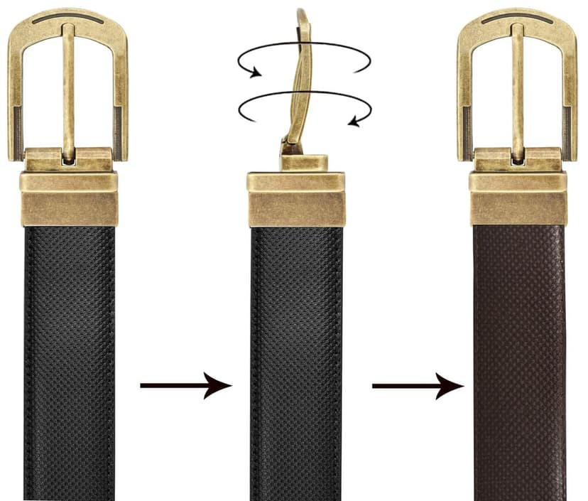 Black & Brown Reversible PU Leather Belt For Men New BT02-BKL03 view 3