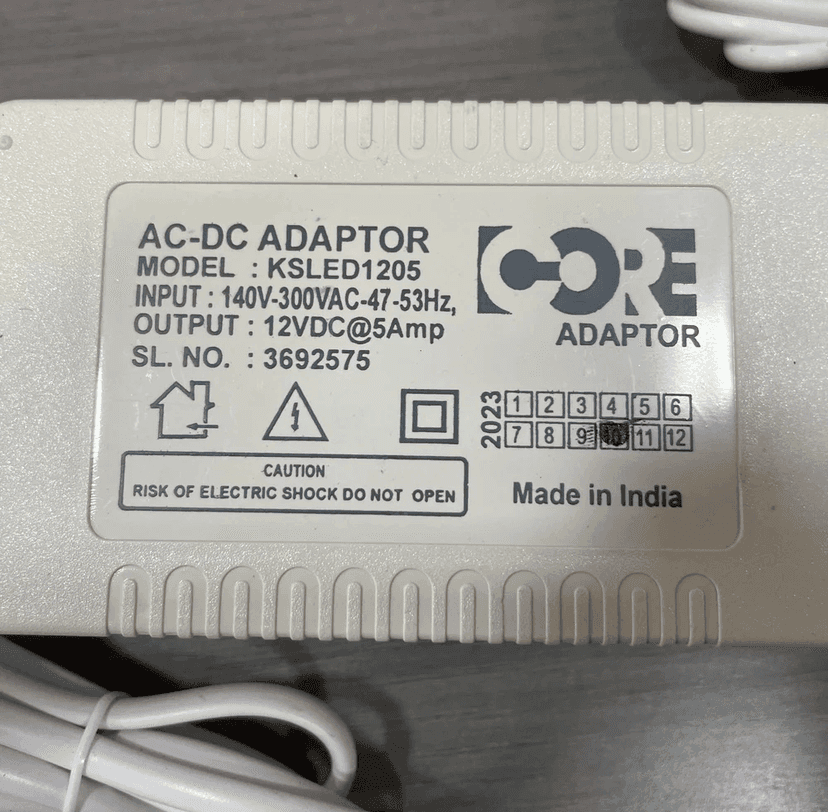 AC-DC Adaptor 12V DC@5Amp 140V-300VAC 47-53Hz - KSLED1205 ( Suitable for electronic devices DC LED strip lights,CCTV security camera DVR NVR, RO,Modems, Piano,etc view 3