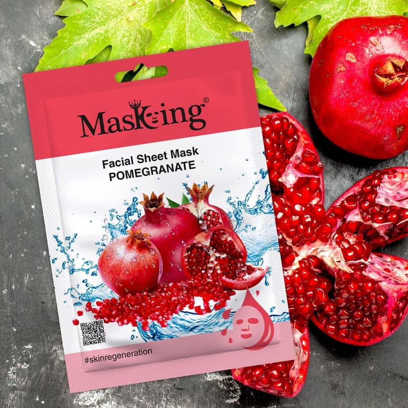 MasKing Beauty Facial Sheet Mask| Natural Sheet Mask Ingredients | Ideal for Women & Men| Combo Pack of 12 (240ml) view 3
