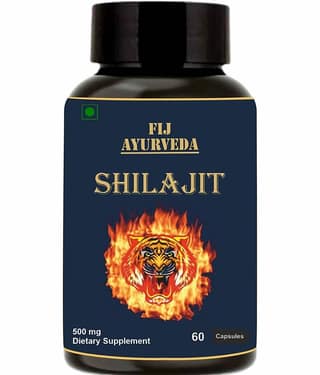 FIJ AYURVEDA Shilajit Capsule Supports Energy & Power - 500mg 60 Capsules (Pack of 1)