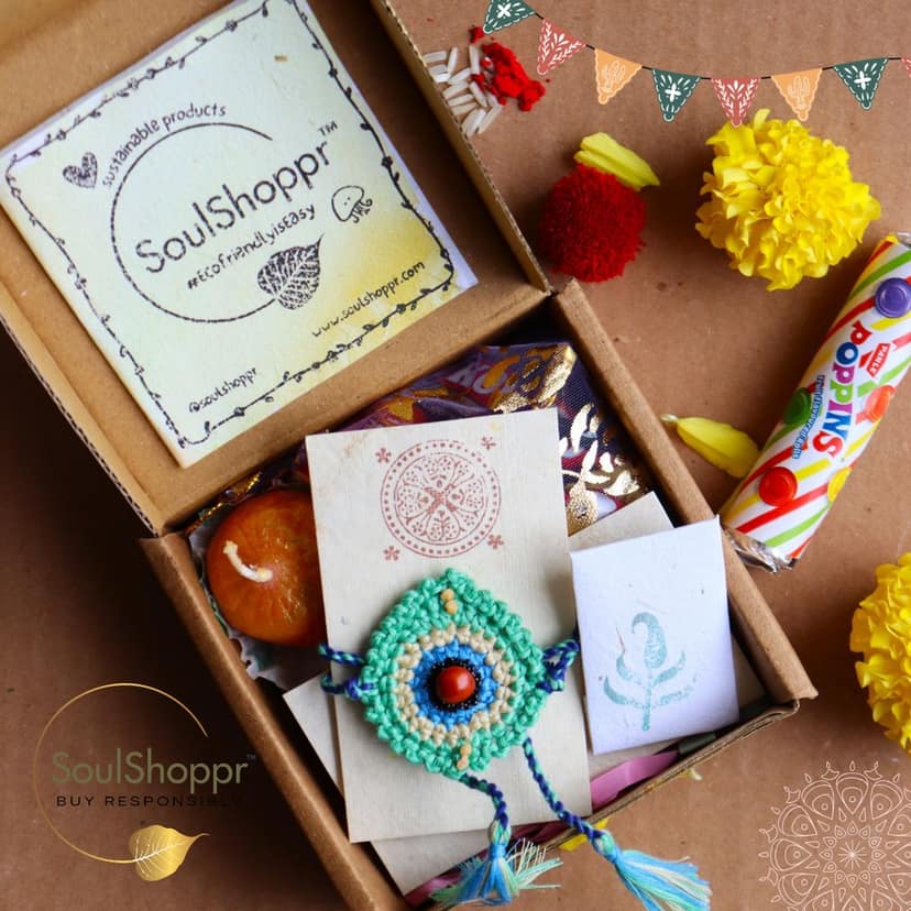 Morpankh Special - Handmade Beej Rakhi Gift Hamper view 4