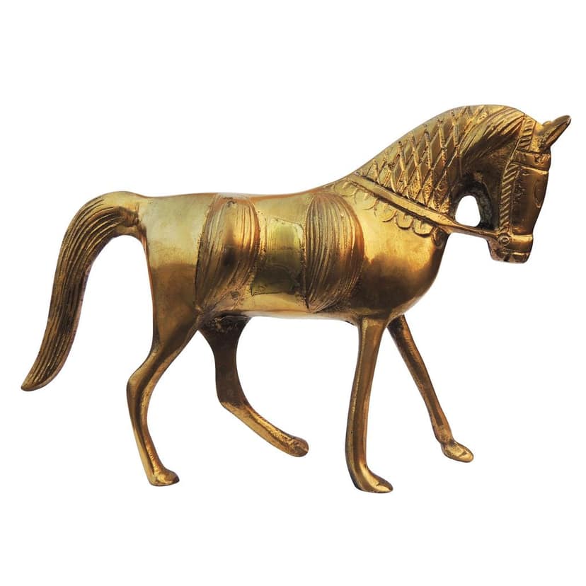 Traditional Brass Horse Statue | Decorative Brass Horse Showpiece for Living Room, Height : 5.2 Inch (ANMAS075 A) view 3