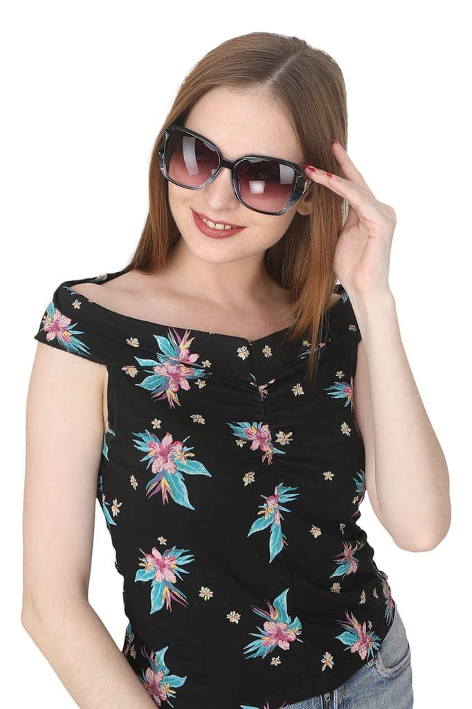 4Flaunt Full Rim Stylish Trending & Latest Vintage Oversized Oval Butterfly Gradient Sunglasses For Women | 100% UV Protected | Large (58-17-132 MM) (C3 - Blue) view 6
