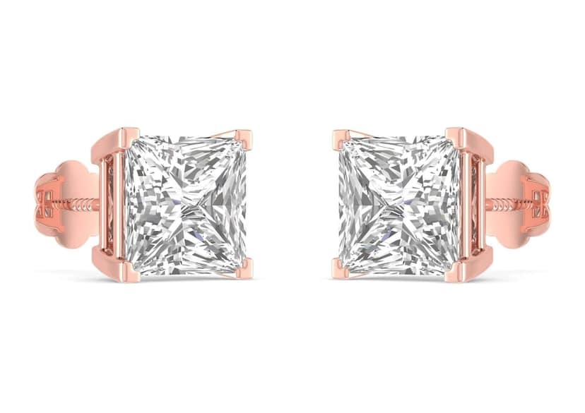 Princess Solitaire Studs view 3