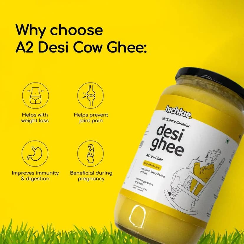 A2 Cow Ghee 2x1000 ml | Pack Of 2 | Bilona Method | Curd-Churned | Lab Tested view 2