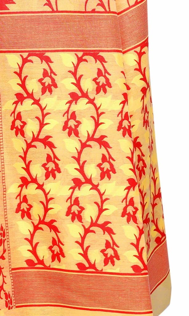 Silk Zone Women's Jamdani Cotton Blend Woven Saree view 3
