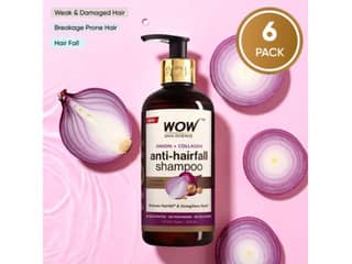 WOW Onion Hairfall Control Shampoo With Collagen - 300 ml - Pack of 6