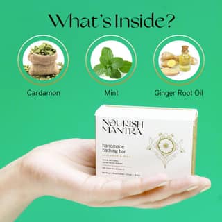 Nourish Mantra Cardamom & Mint Handmade Bathing Soap - 125 g