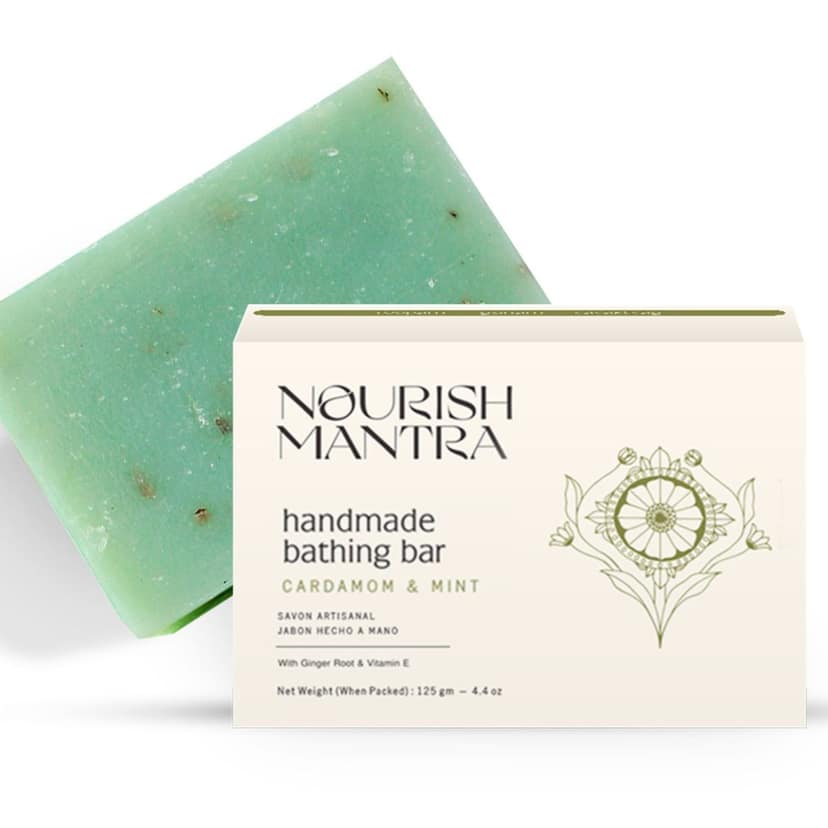 Nourish Mantra Cardamom & Mint Handmade Bathing Soap - 125 g view 2