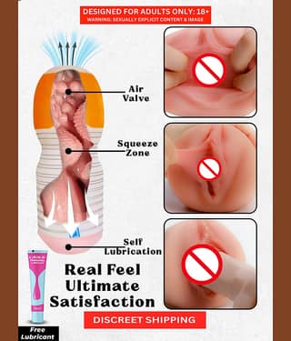 Male Masturbator Sex Toy for Men Silicone Vagina Handjob Masturbation Cup Pocket Pussy Sleeve Flashlight for Men Orgasm with Free Lube – Naughty Nights
