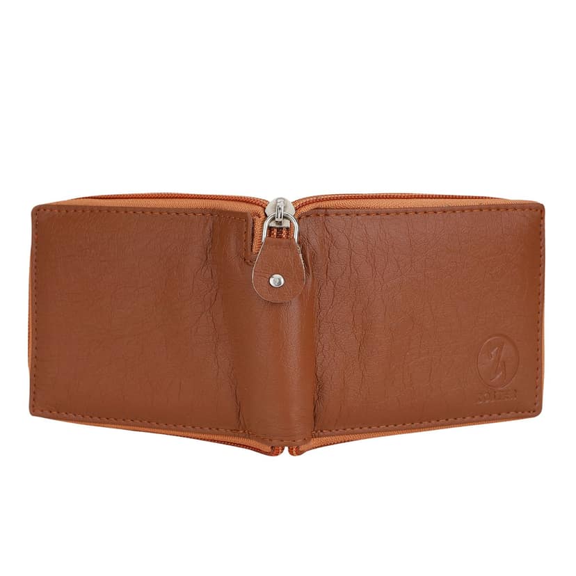 ZOSTER Tan Vegan Leather Wallet for Men & Women - Stylish and Sustainable Wallet view 4